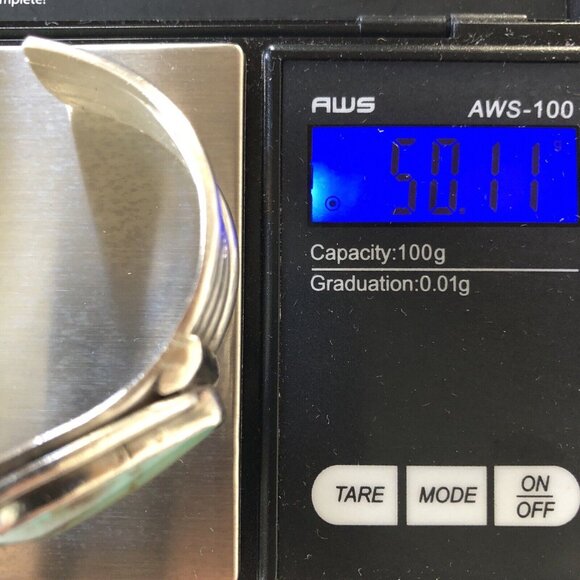 VINTAGE NAVAJO SILVER 3 TURQUOISE CUFF BRACELET - Picture 12 of 16